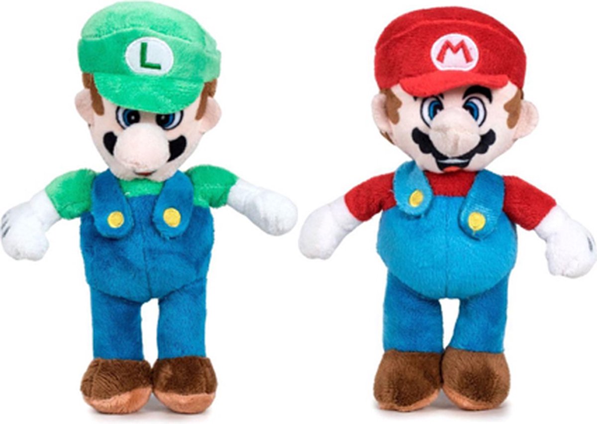 Mario & Luigi - Super Mario Bros Pluche Knuffel Set 20 cm | Nintendo Plush Toy | Speelgoed Knuffelpop voor kinderen jongens meisjes | Mario, Luigi, Peach, Toad, Donkey Kong, Yoshi, Daisy